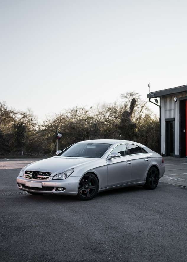 Grey Mercedes CLS before vinyl car wrapping
