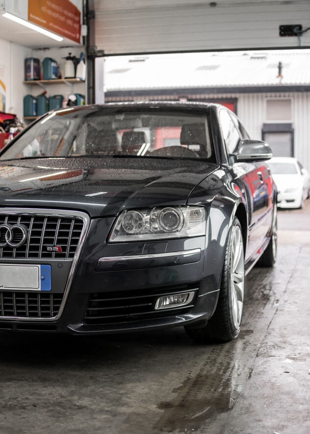Audi s8 car with tinted windows
