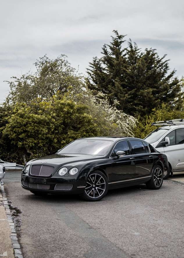 Front shot of Bentley Flying Spur car before Paint Correction, Paintwork Enhancement, Paint Correction, Headlight Restoration services