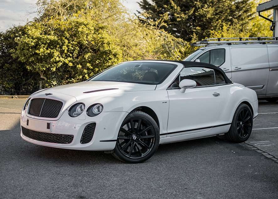 Bentley Continental GT car with tinted windows from front